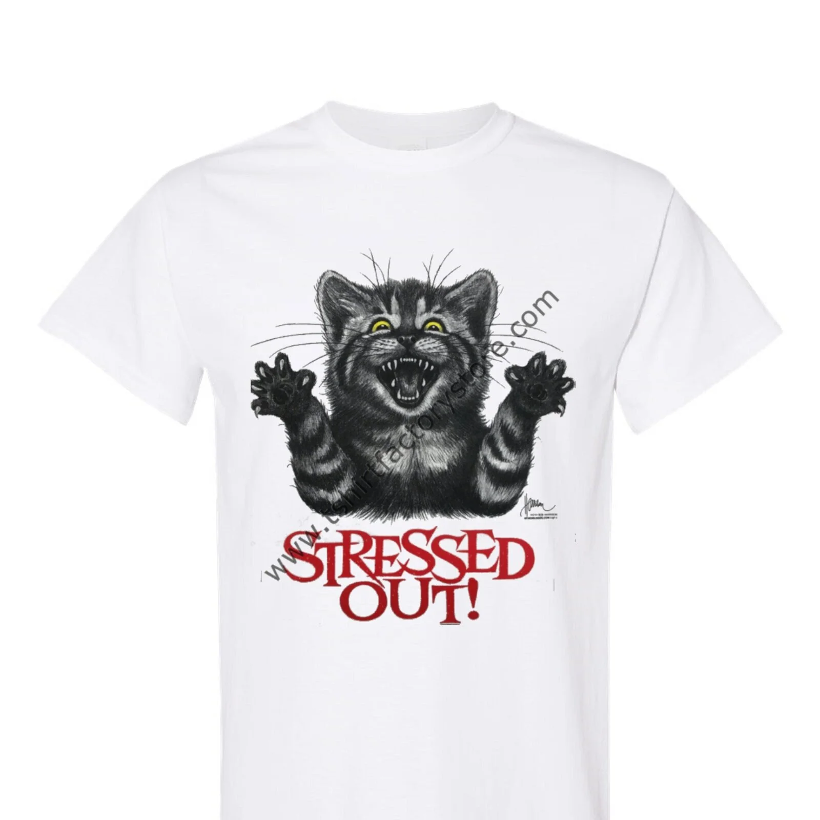 Stressed Out! Cat T-Shirt — T-Shirt Factory: Shop Printed T Stressed Out! Cat T-Shirt — T-Shirt Factory: Shop Printed T